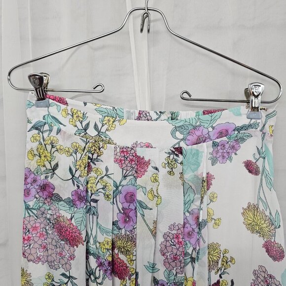 Bisou Bisou Purple Pink Floral Fairy Skirt Hi-Low Sheer Boho Midi M - Picture 2 of 10